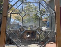 Octagon, Bevel, Clear texture, stained and leaded glass