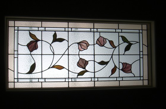 Stained Glass Poppies Skylight JTStained and Leaded Glass