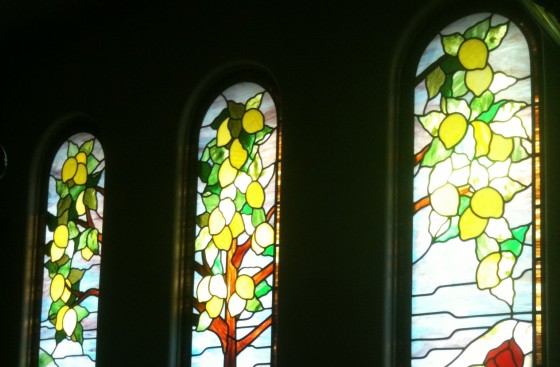 Lemon Tree Stained and Leaded Glass Stairwell