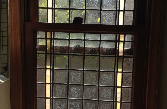 Double hung Leaded glass privacy window Bathroom Beveled Texture