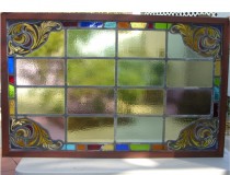 Simon panel window with hand painted corners