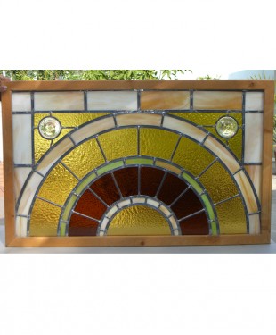arched stained glass window