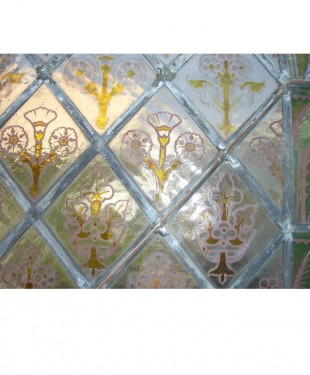 hand painted stained glass window