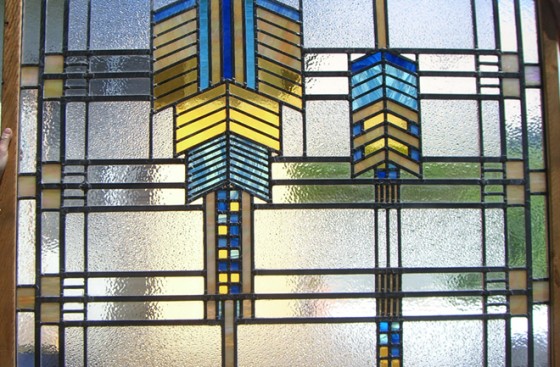 JT Stained Glass Art Deco FLW Indian Breast Plate Design for Rent