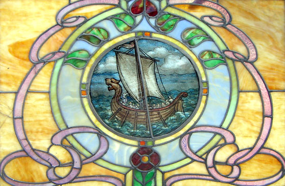 Viking Ship Restoration Beautiful Stained Glass James Thomas Stained and Leaded Glass